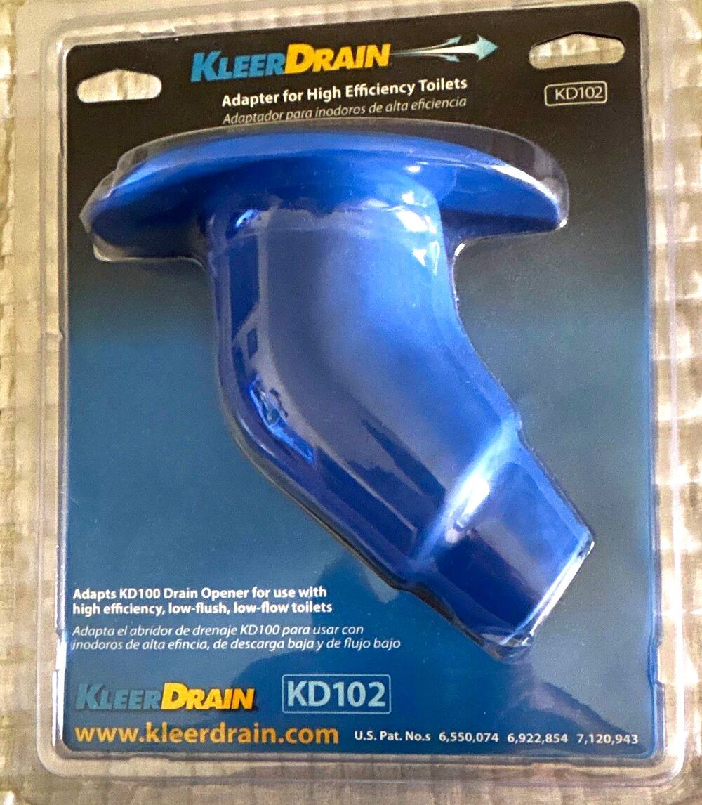 KleerDrain KD102 Toilet Adapter for KD100, Straight Plastic, 1-Pack